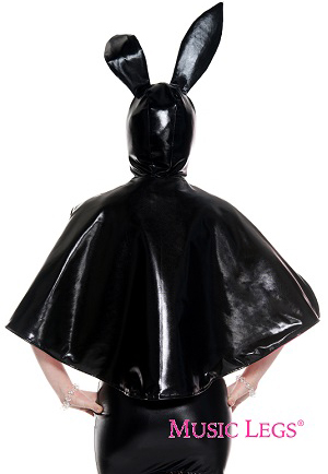 Wet look bunny cape