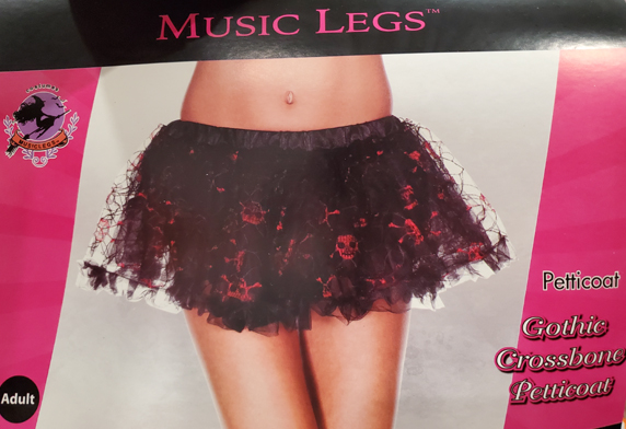 Skull and crossbone petticoat mini skirt